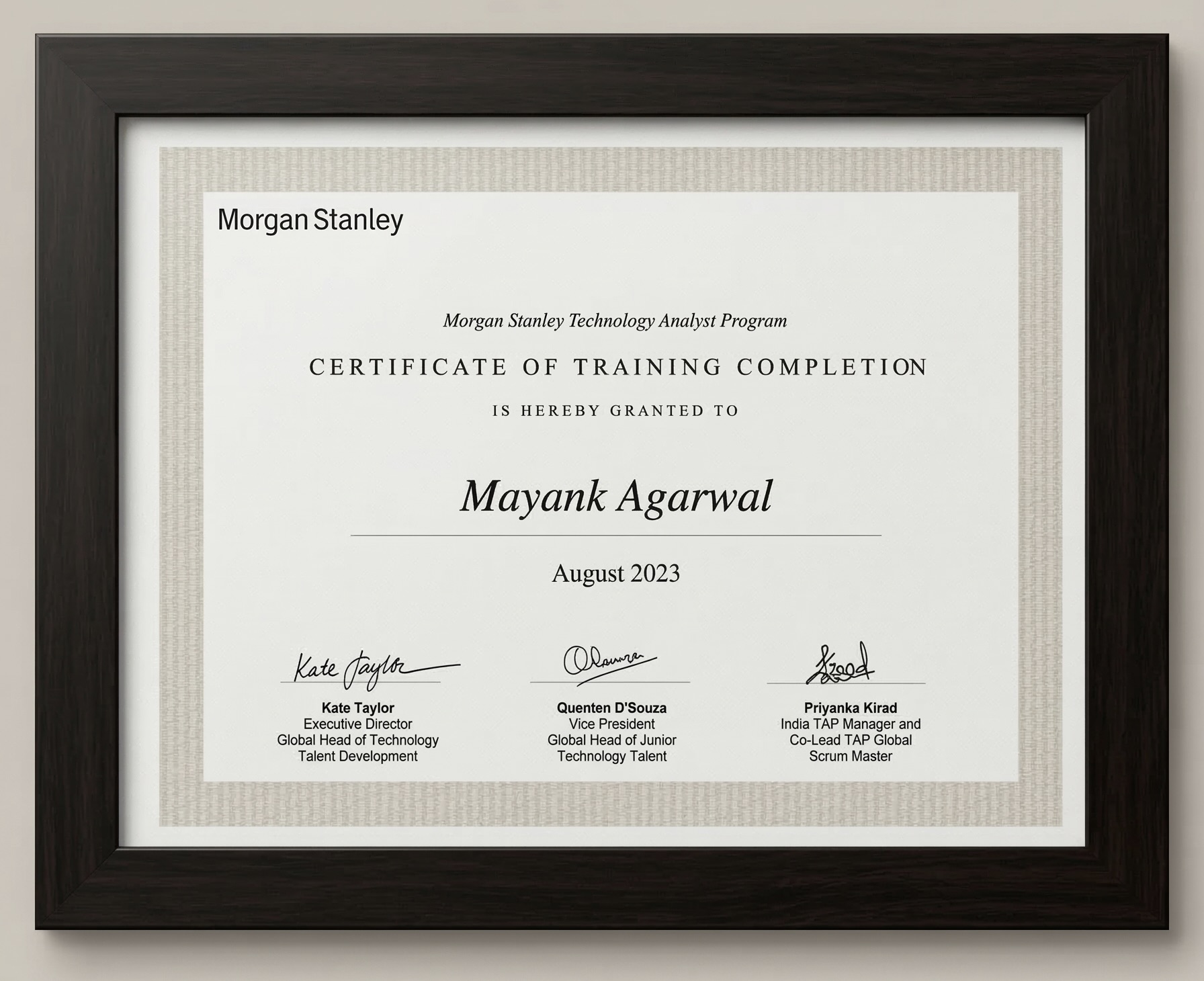 Morgan Stanley Technology Analyst Program